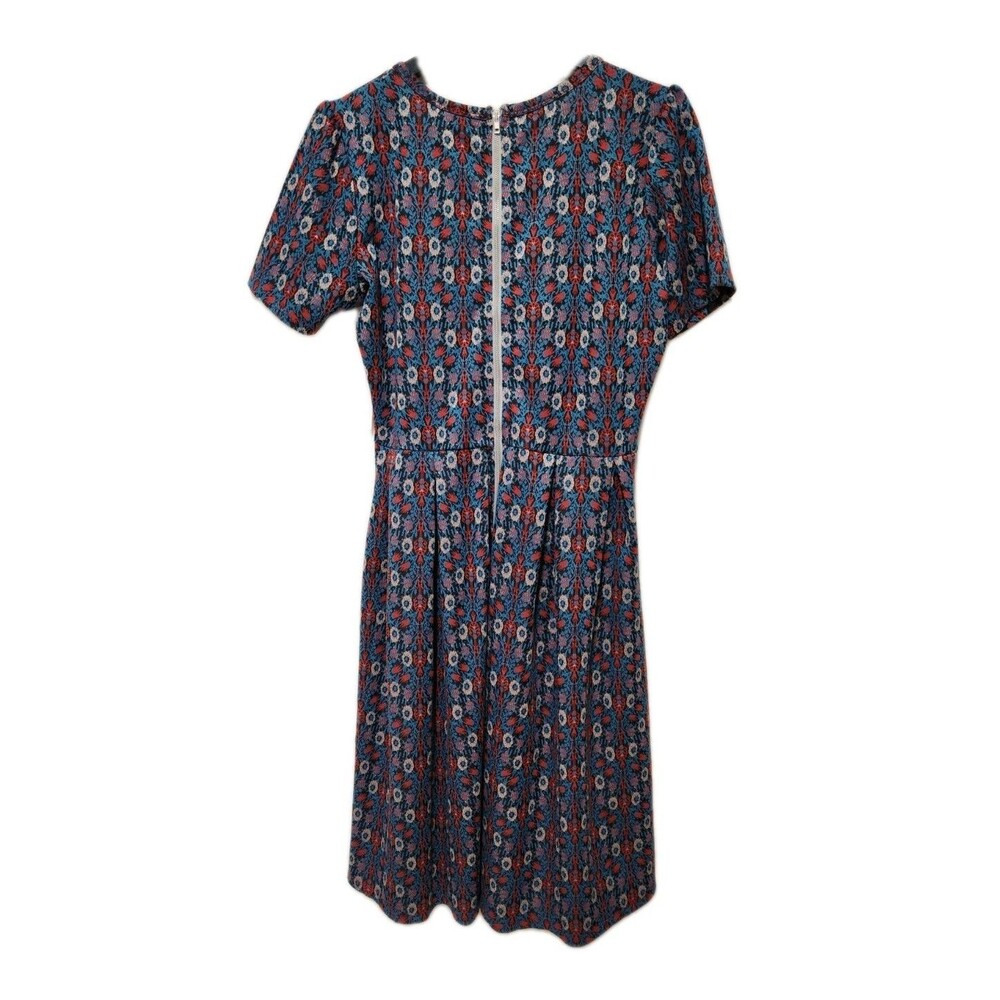 LuLaRoe Amelia Dress Blue Multicolor Large with Pockets - Picture 4 of 8